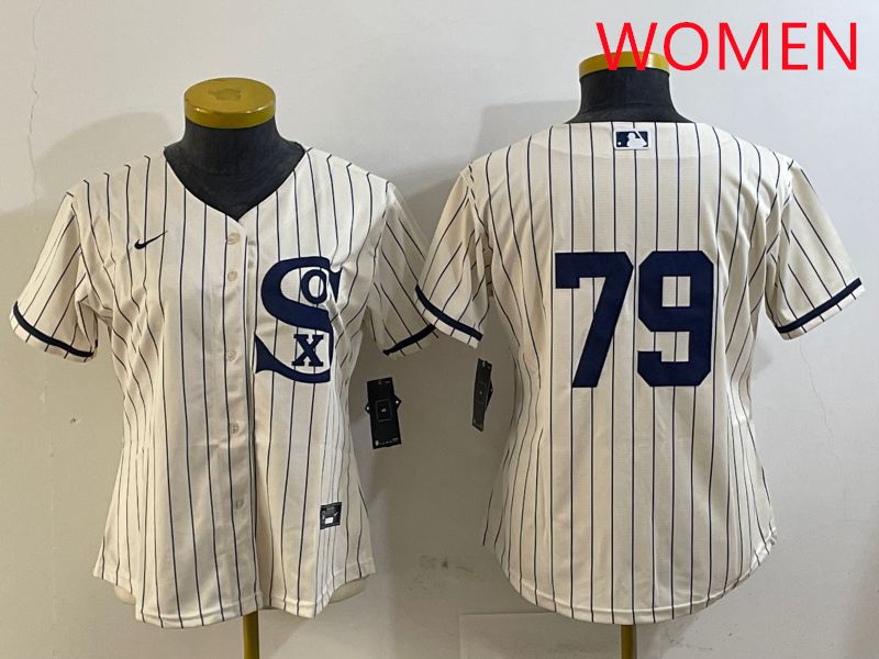 Women Chicago White Sox #79 No Name Cream Stripe Dream Edition Game 2025 Nike MLB Jersey style 1->women mlb jersey->Women Jersey